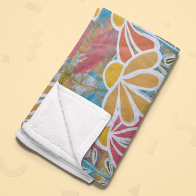 Teal Petals Throw Blanket - Vicki Maree Creative