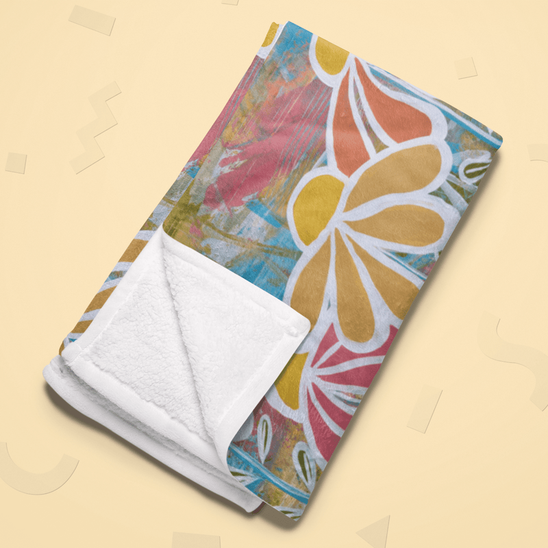 Teal Petals Throw Blanket - Vicki Maree Creative